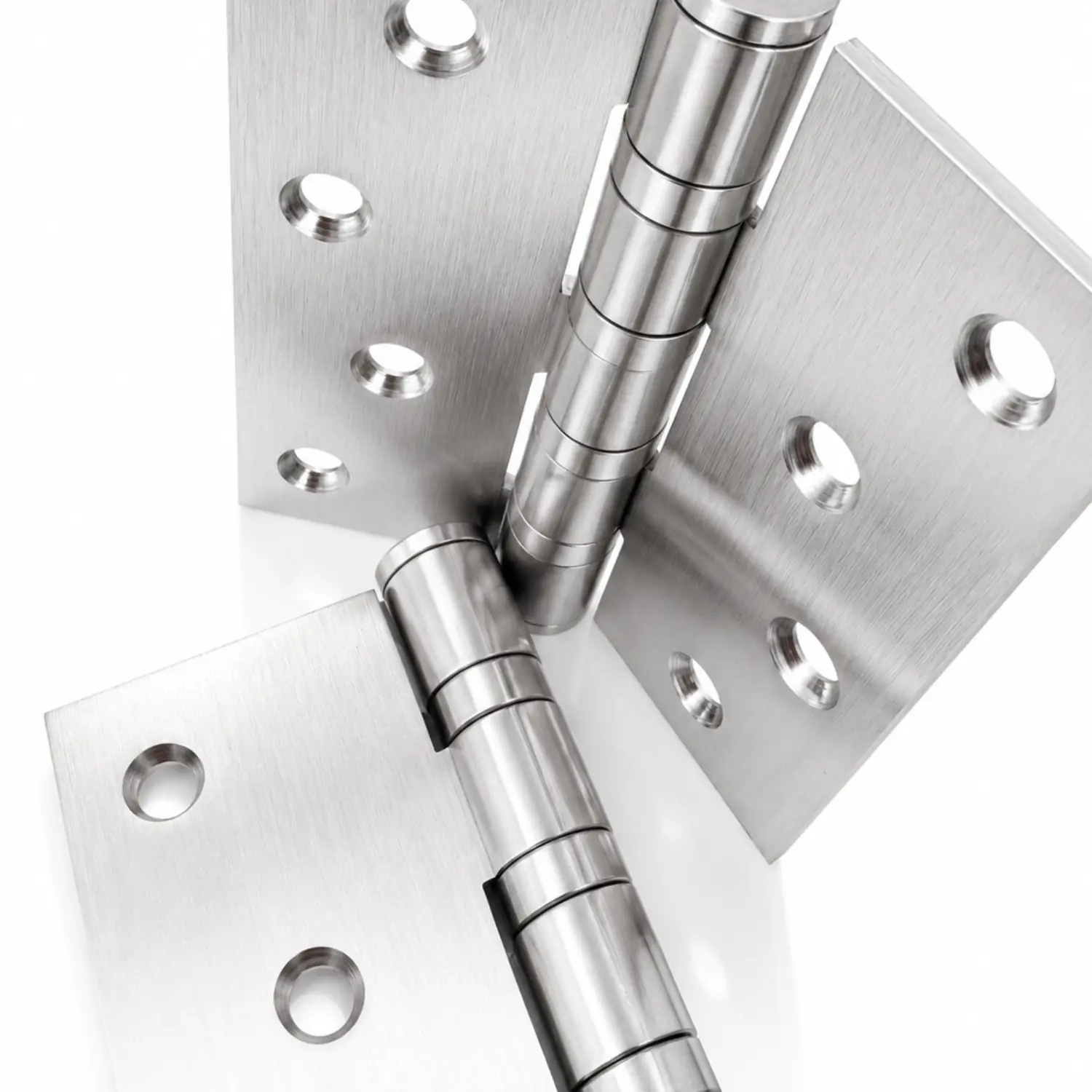 Nerūdijančio plieno durų vyrių komplektas (2 vnt.) - 102 x 89 mm - Image 2
